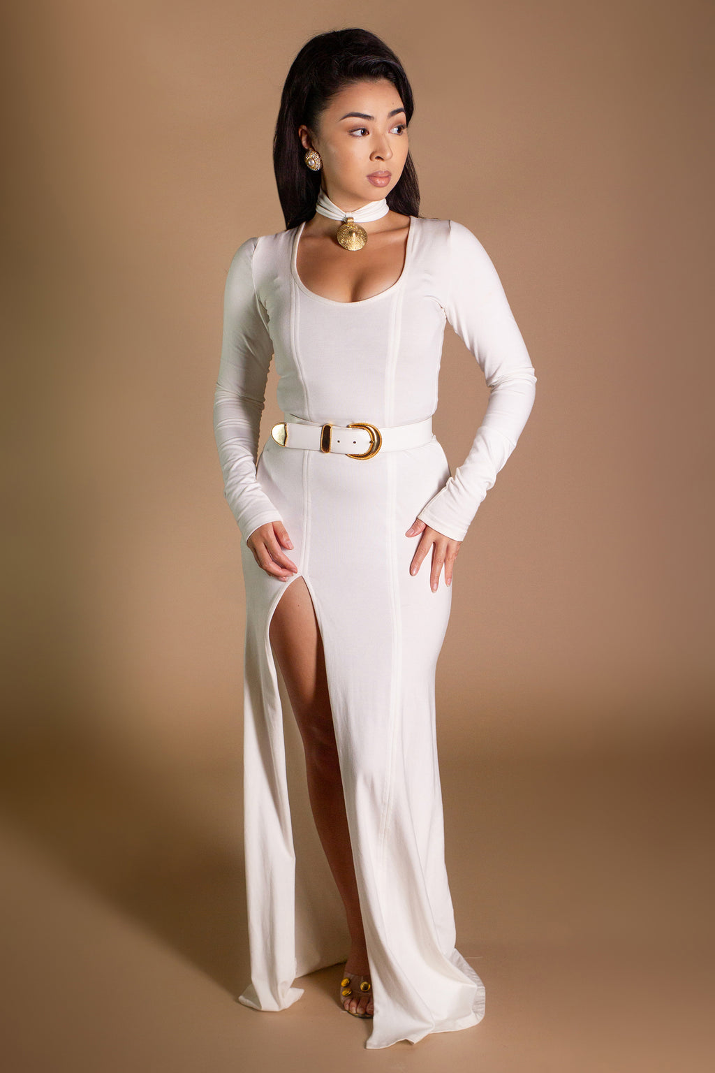 Raquel Emblem Choker Bamboo Dress