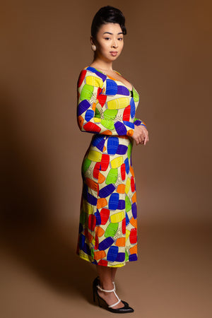 Lucille Pop Art Bamboo Midi Dress