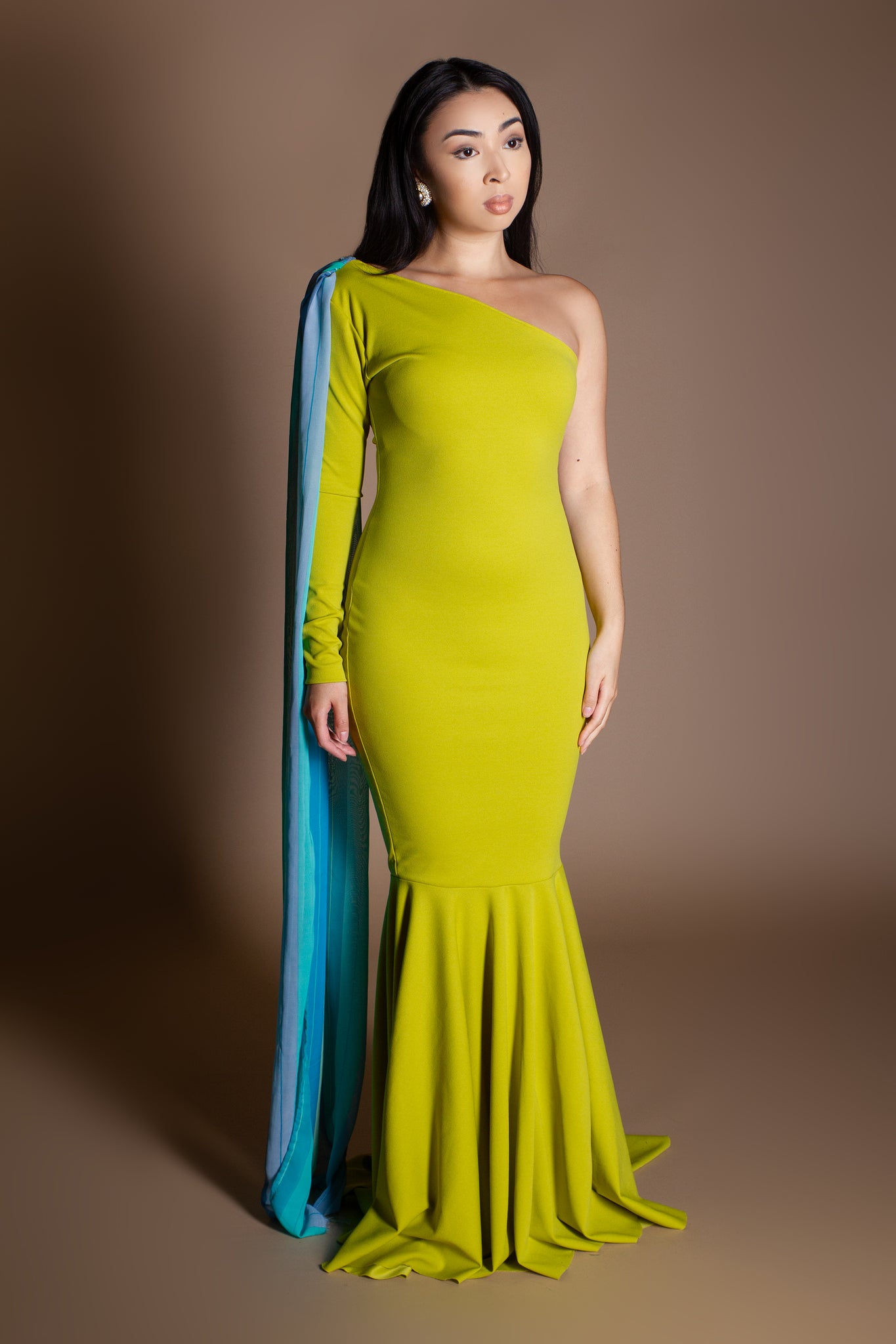 Donna Muted Green Mermaid Dress