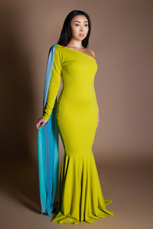 Donna Muted Green Mermaid Dress