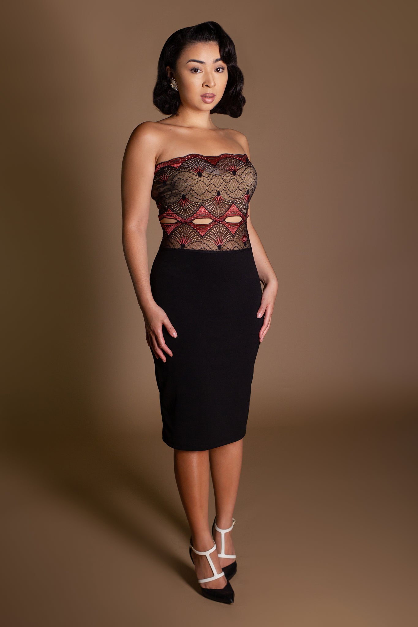 Ava Lace Cut Out Wiggle Dress