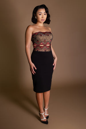 Ava Lace Cut Out Wiggle Dress