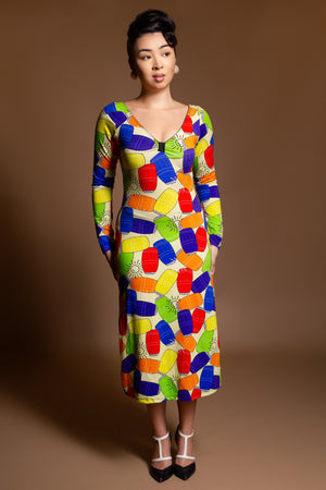 Lucille Pop Art Bamboo Midi Dress