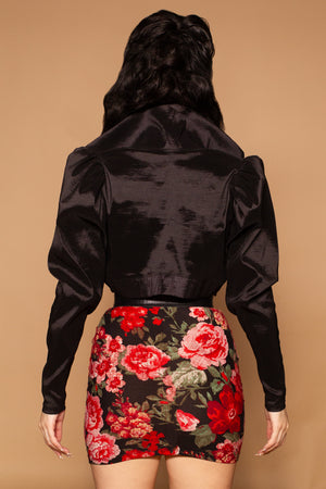 Roz Taffeta Cropped Jacket