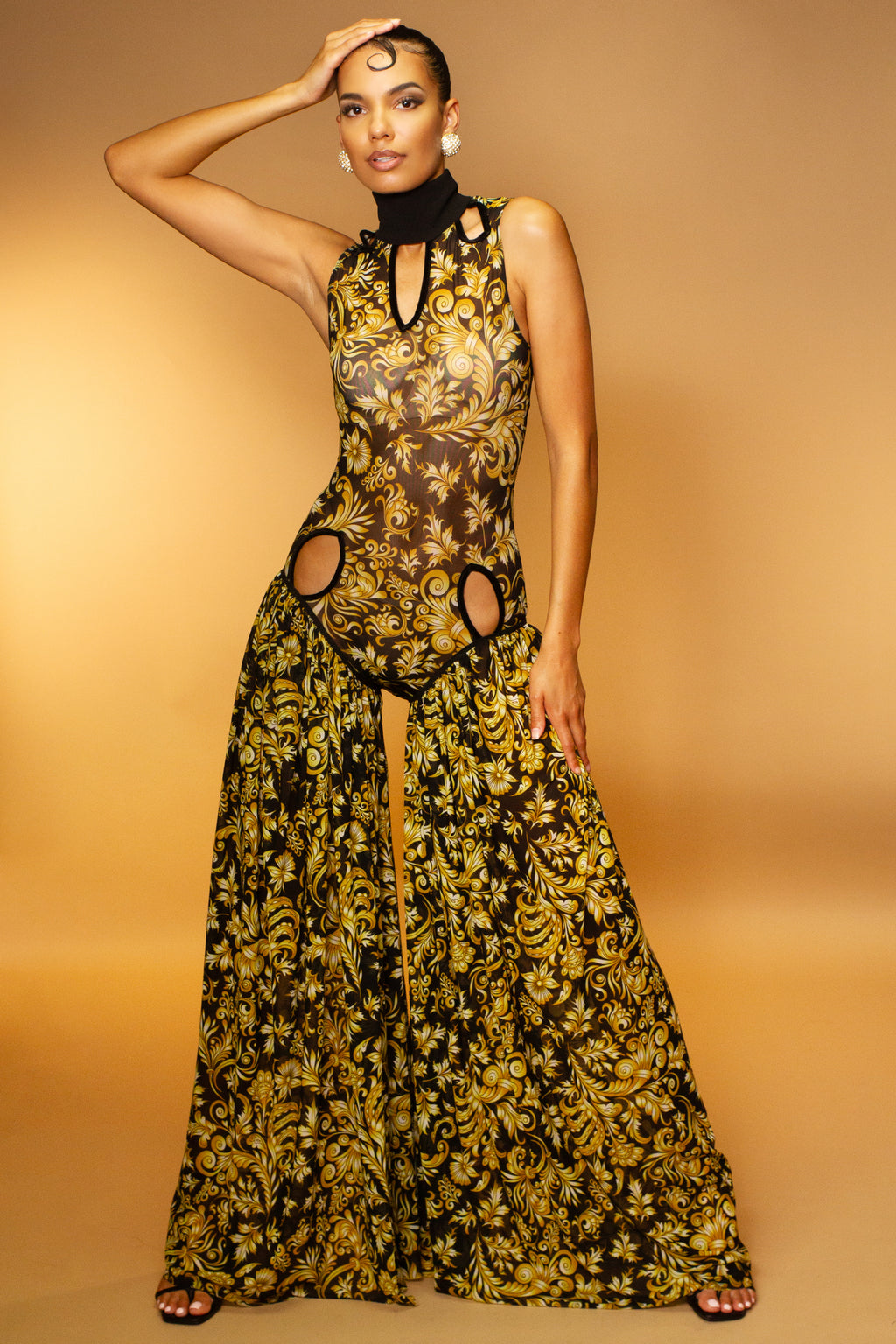 Mythic Keyhole Mesh Pantsuit