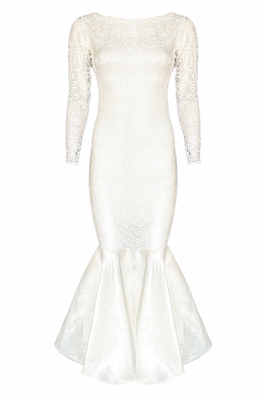 Vanna Off White Lace Taffeta Mermaid