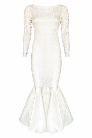 Vanna Off White Lace Taffeta Mermaid