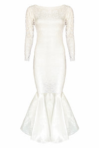 Vanna Off White Lace Taffeta Mermaid