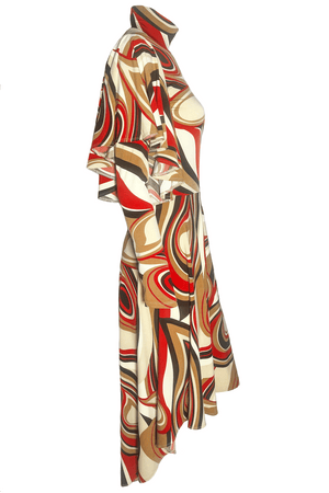 Maude Psychedelic High Low Dress