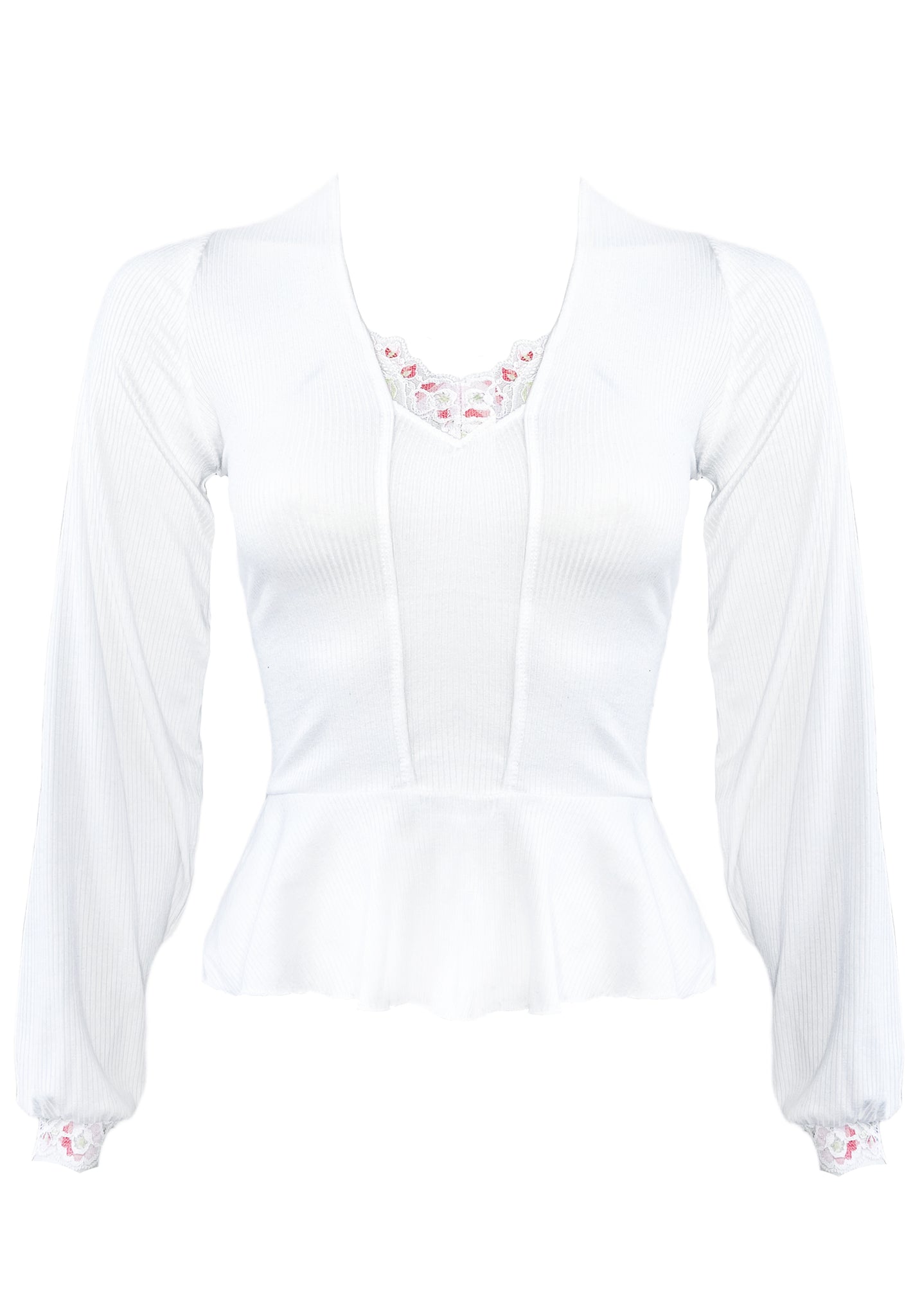 Eden Floral Lace Lyocell Peplum Top