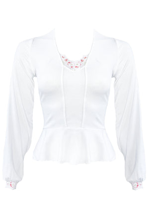 Eden Floral Lace Lyocell Peplum Top