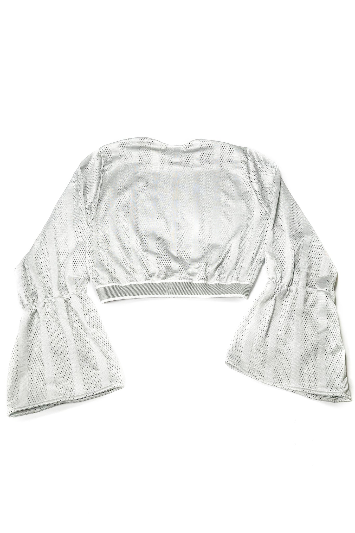 Astrid Silver Metallic Mesh Crop Top