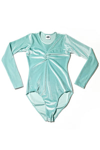 Loretta Pastel Aqua Velvet Bodysuit