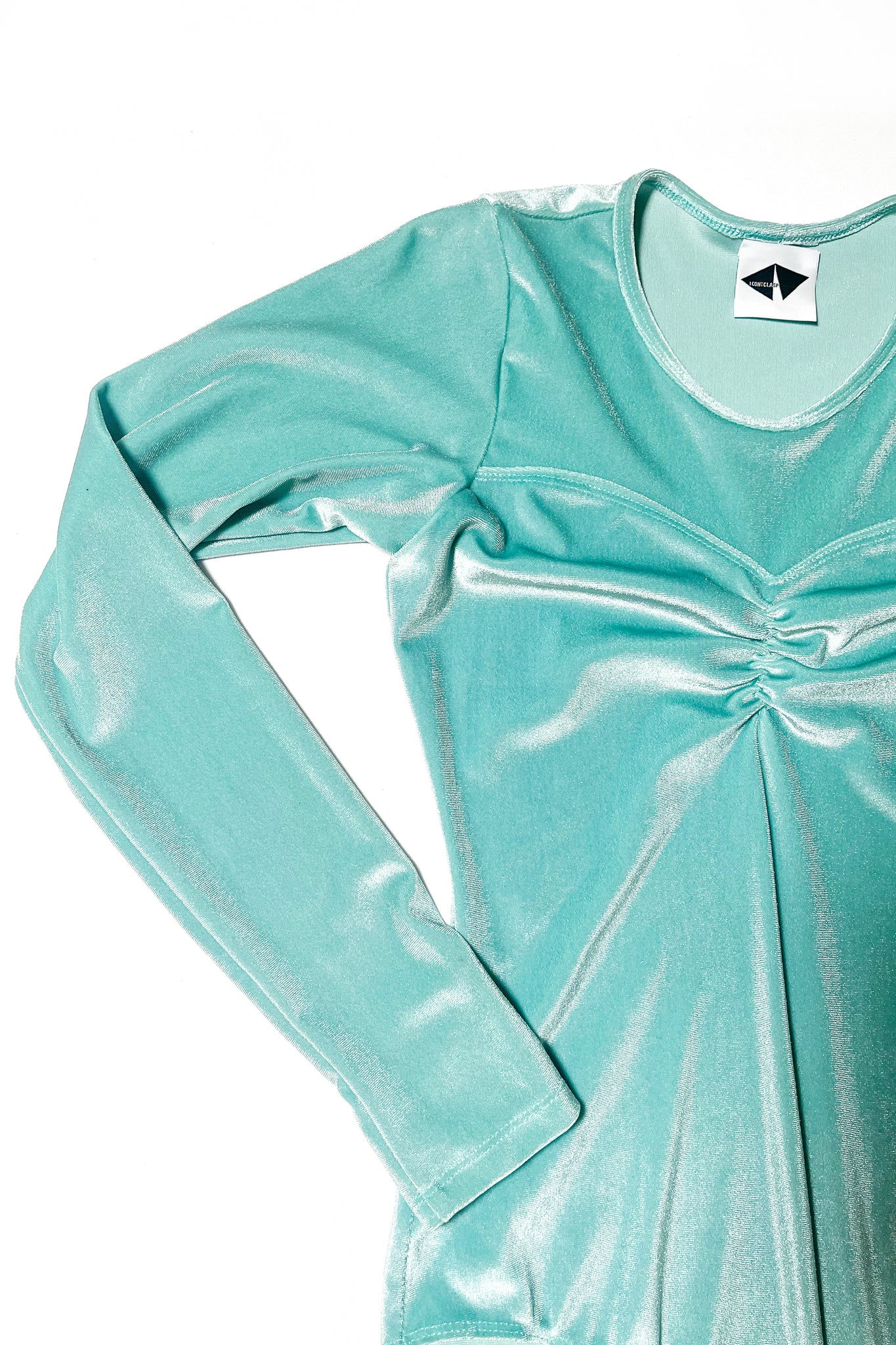 Loretta Pastel Aqua Velvet Bodysuit
