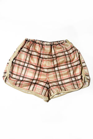 Marvin Plaid Highwaist Mesh Ringer Shorts