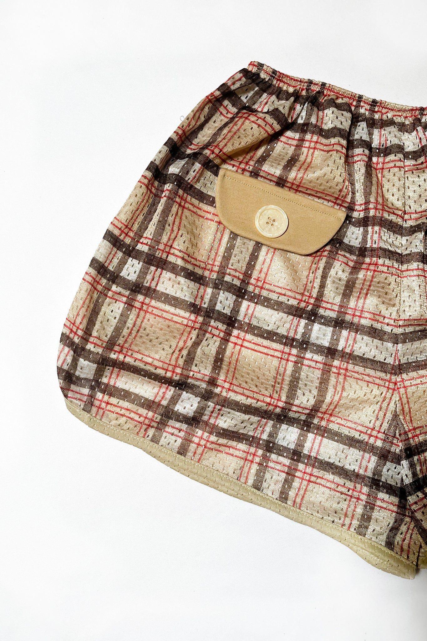 Marvin Plaid Highwaist Mesh Ringer Shorts