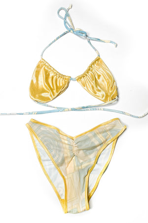 Athena Metallic Mesh Overlay Swimsuit