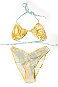 Athena Metallic Mesh Overlay Swimsuit