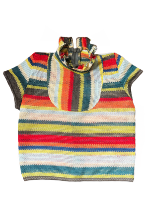 Marcia One of a Kind Vintage Fabric Ruffled Baby Tee XS-S