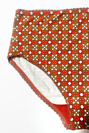 Mod Highwaist Retro Print Panty Small